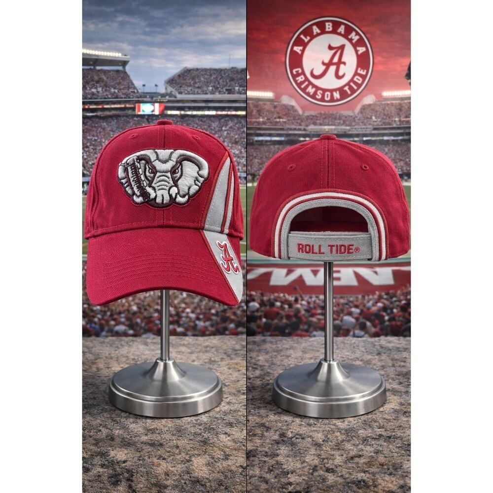 Alabama Crimson Tide Hat CapSmith Inc Strapback Red Elephant Logo Roll Tide OSFA